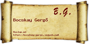 Bocskay Gergő névjegykártya